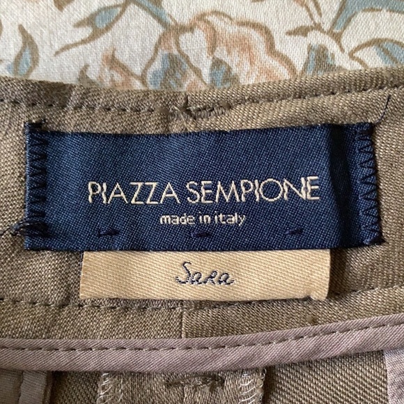 Piazza Sempione Linen Blend Cropped Cargo Pants - Picture 3 of 6
